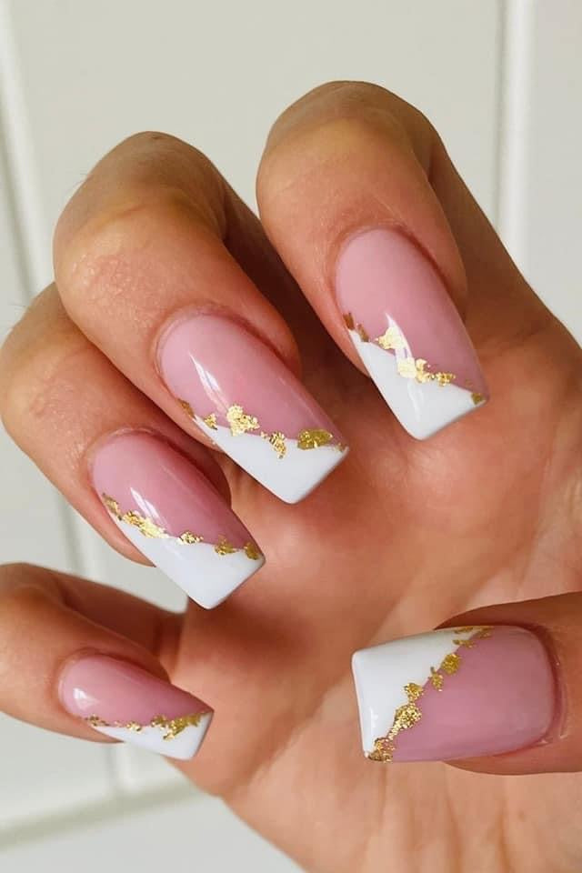 White, Pink Nude With Gold Flakes – Ustaypressed